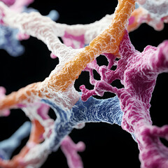 Poster - microscopic view of a complex biological structure. ideal for science education medical illustration