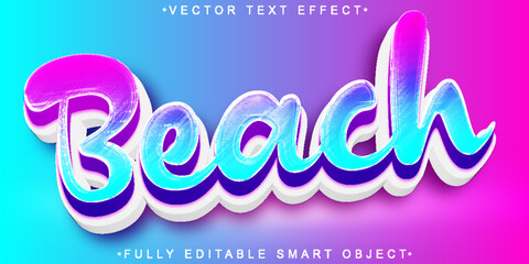 Poster - Beach Vector Fully Editable Smart Object Text Effect