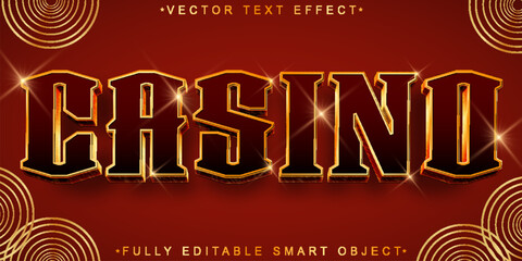 Poster - Luxury Shiny Golden Casino Royal Vector Fully Editable Smart Object Text Effect