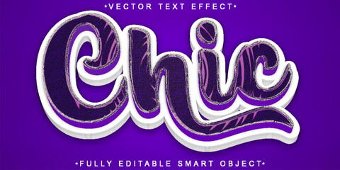 Poster - Purple Cartoon Chic Vector Fully Editable Smart Object Text Effect
