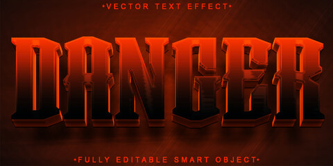 Poster - Red Dark Danger Vector Fully Editable Smart Object Text Effect