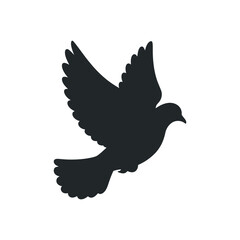 Aufkleber - Dove Silhouette Flying Peace Symbol Simple Isolated Icon Vector Illustration Graphic Design Element
