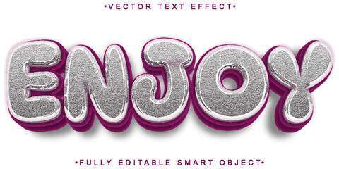 Poster - cartoon enjoy vector fully editable smart object text effect