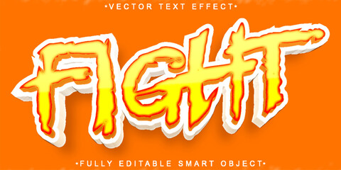 Poster - Orange Street Fight Vector Fully Editable Smart Object Text Effect