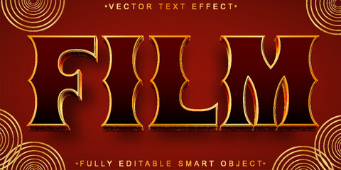 Aufkleber - Red Movie Film Vector Fully Editable Smart Object Text Effect