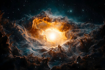Poster - A breathtaking image of a nebula. Ideal for desktop backgrounds or posters. Visualize the beauty of the cosmos inspiring awe and wonder.