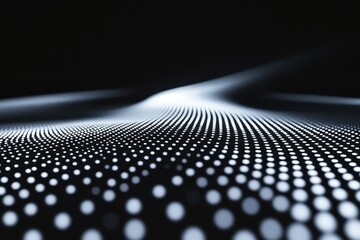 Fototapete - Dotted pattern with arrow progression on dark background creates a dynamic visual experience, White line of dots with arrow to the right on background Video