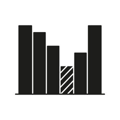 Poster - Bar Chart Solid Icon. Data Analysis, Statistics, And Business Growth Silhouette Symbol. Visual Representation Of Information And Trends. Isolated Vector Illustration