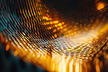 Poster - Motion blurred futuristic curve creates a vibrant wavy gradient with shimmering light effects, Futuristic motion blurred curve wavy gradient video Abstract simple light effect texture
