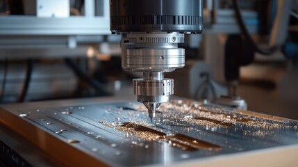 Poster - Worker operating CNC machine