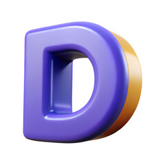 Poster - High quality 3d rendering icon of letter d with a golden edge land transportation isolated background