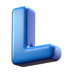 Poster - High quality 3d rendering icon of the letter l in blue shades for land transportation isolated background