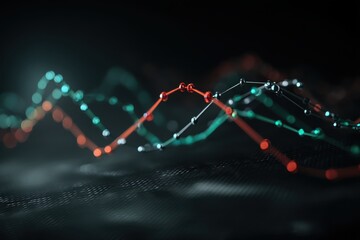 Poster - abstract representation of data points connected by lines in a digital network, showing the complexi