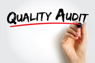 Poster - quality audit - systematic examination of an organization's quality management system, text concept 
