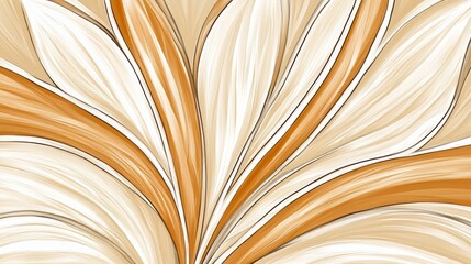 Aufkleber - Painting of a flower with a brown and white background. The flower is very detailed and has a lot of texture. The painting has a very calming and peaceful mood