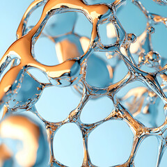 Leinwandbilder - An abstract macro image with glass or water structures. Great for science art websites or any project requiring a clean modern organic aesthetic.