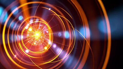 Leinwandbilder - Dynamic visualization of abstract particles swirling in vibrant colors against a dark background, showcasing energetic motion in mesmerizing 4k detail