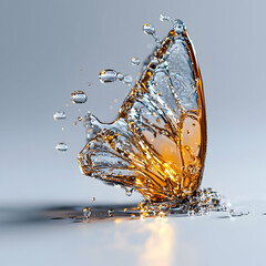 Poster - A stunning liquid butterfly. Could be used for advertising beauty products or nature-themed websites showcasing water art or abstract concepts.