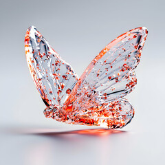 Poster - A beautiful crystalline butterfly. Ideal for decorative purposes adding a touch of elegance and beauty to any space. A stunning art piece.