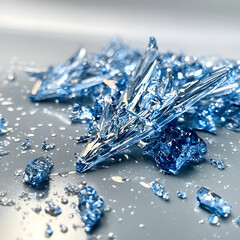Poster - A striking macro image showcasing crystalline structures reflecting light. Ideal for science projects art installations or visualizing abstract concepts.