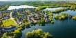 © Martin Valigursky - Aerial drone view of .Leybourne Lakes and housing estate, Aylesford, Kent, England