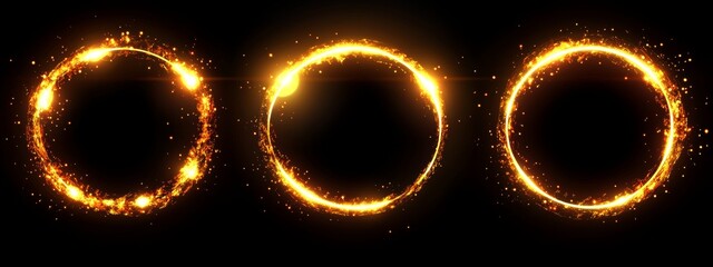 Wall Mural - a modern realistic illustration set isolated on a black background showcases solar or lunar eclipse 