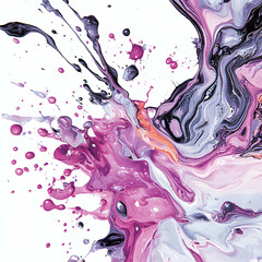 Poster - An abstract fluid art piece using vibrant colors and dynamic shapes. Perfect for artistic backgrounds or expressive digital designs.