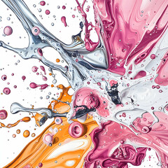 Poster - Dynamic abstract art featuring vibrant splashes of color. Perfect for modern decor designs. Ideal for vibrant and eye-catching graphic elements