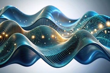 Fototapete - Flowing waves of light and color display mesmerizing patterns in a digital realm, inviting exploration and imagination Generative AI