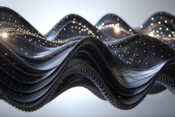 Fototapete - Stunning flow of cosmic waves shimmering with starlight in a surreal artistic representation of the universe's beauty Generative AI