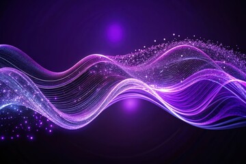 Fototapete - Colorful waves of light dance gracefully in a mystical purple realm, captivating the senses with their enchanting shimmer Generative AI