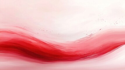 Poster - Fluid, vibrant red streaks against a soft, light background.