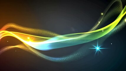 Poster - vibrant abstract background with colorful waves of light and sparkle, creating dynamic energy design