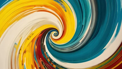 Poster - colorful abstract swirl design dynamic and energetic fusion of vibrant yellow, blue, and red hues cr