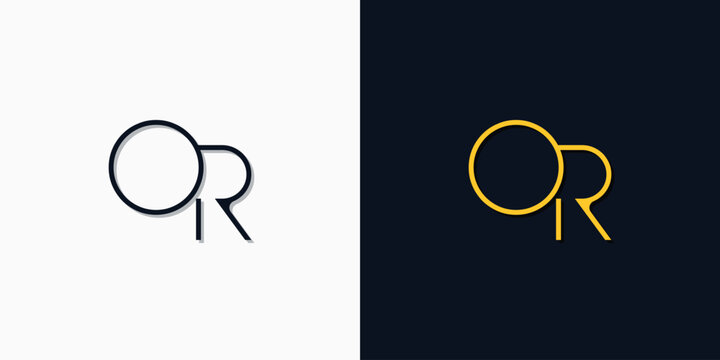 Minimalist abstract initial letters OR logo