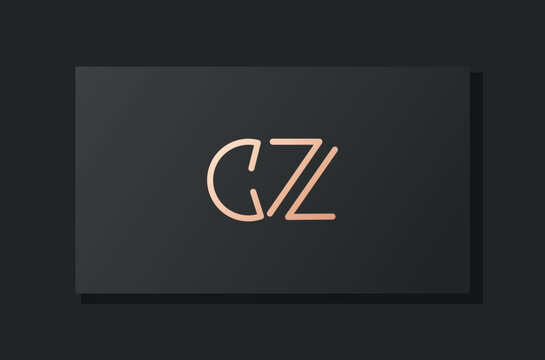 Abstract luxury initial letter CZ logo.