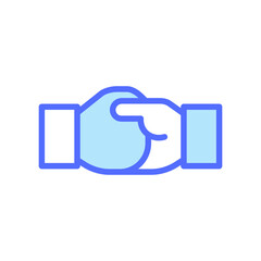 Poster - Icon of Two Hands Shaking in Agreement Representing Teamwork and Collaboration in a Business Environment