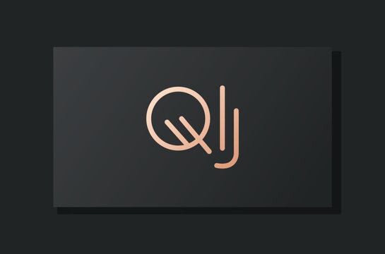 Abstract luxury initial letter  QJ  logo.