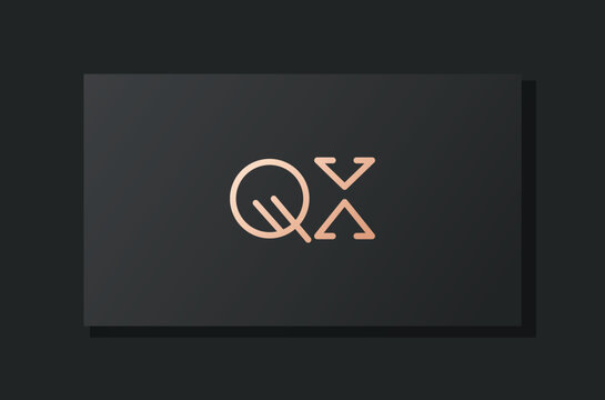 Abstract luxury initial letter  QX  logo.