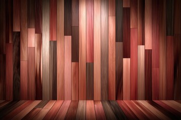 Poster - A visually interesting backdrop of wooden planks with varying shades of brown and red, creating a textured, inviting, rustic and warm atmosphere for presentations.