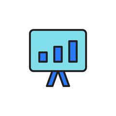 Poster - Teamwork and Business Icon Illustration Showing Growth Chart in a Presentation Setting for Effective Strategy and Collaboration