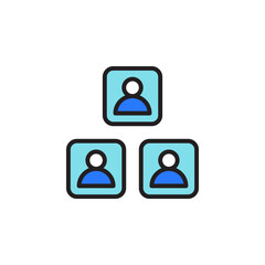 Poster - Illustration of Teamwork and Business Collaboration with Diverse Group Engaged in Strategic Discussion Over Digital Tools and Networking Icon