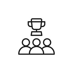 Poster - Teamwork and Collaboration in Business Celebrating Success with Trophy Icon Representing Achievement and Motivation in a Professional Setting