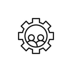 Poster - Collaboration Icon Representing Teamwork and Business Dynamics with Gear Symbolizing Connection and Efficiency in a Corporate Environment