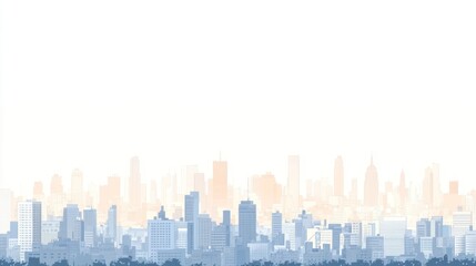 Aufkleber - City skyline panorama, daytime view, urban landscape, background for design