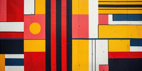 Fototapete - Geometric abstract pattern with colorful overlapping diamonds. Seamless design for wallpaper. Abstract image of geometric shape made from bold line with vibrant color. Dynamic shape style. AIG51.