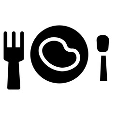 Fototapete - Dinner Dish Food Glyph Icon