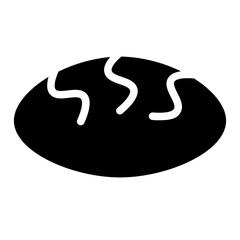 Fototapete - Dinner Food Bread Glyph Icon