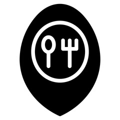 Poster - Dinner Location Pin Glyph Icon