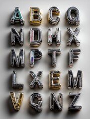 Poster - Stylized letters arranged in a grid, showcasing a modern, artistic design.